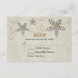 Sternhinweis Eleganz Strand RSVP Hochzeitskarte Karte