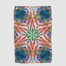 Sternkaleidoskop in rauer Textur, verbrannter Lach Golfhandtuch