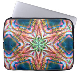 Sternkaleidoskop in rauer Textur, verbrannter Lach Laptopschutzhülle