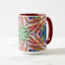 Sternkaleidoskop in rauer Textur, verbrannter Lach Tasse
