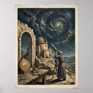 Sternkarte des Suchenden Spirituelle Astrologie Po Poster
