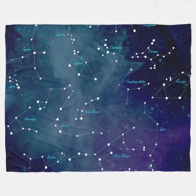 Sternkarten-Sternbilder Astronomie Fleecedecke (Vorderseite (Horizontal))