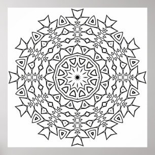 Sternkern-Mandala mit eckiger Stammesgeometrie Poster