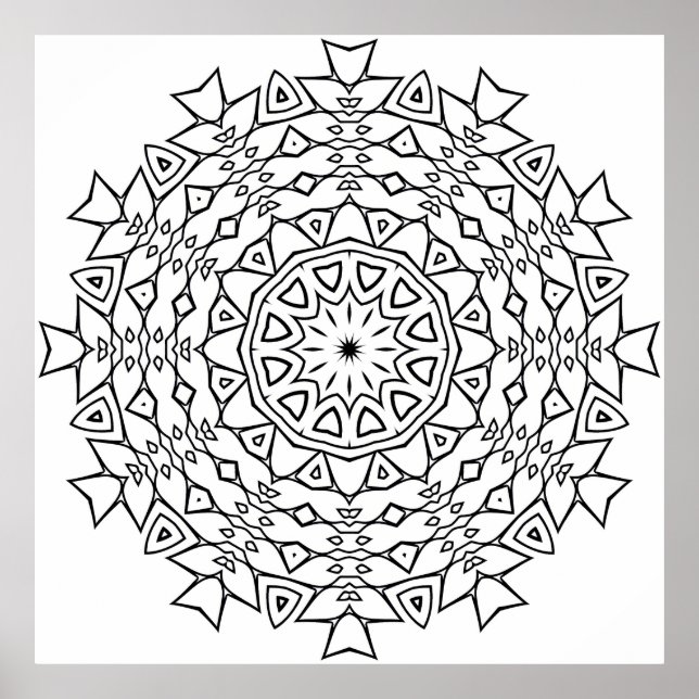 Sternkern-Mandala mit eckiger Stammesgeometrie Poster (Vorne)
