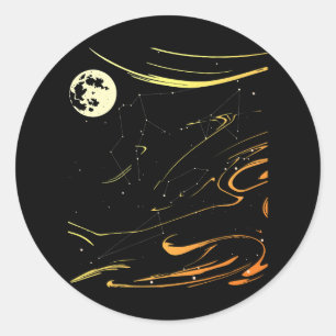 Sternkonstellation Astronomie Lover 2 Runder Aufkleber