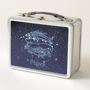 Sternkonstellation und Sternzeichen mit Sternen Metall Lunch Box