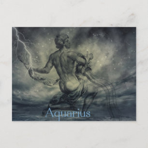 Sternkonstellation zodiac astrology aquarius postkarte
