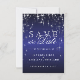 Sternlichter in metallisch dunkelblau - Save the D Save The Date