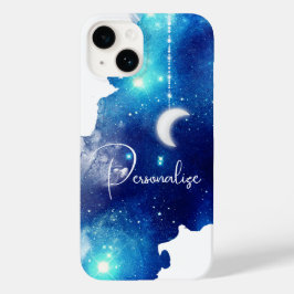 Sternmond Nachthimmel Himmelsgalaxie blau weiß Case-Mate iPhone 14 Hülle