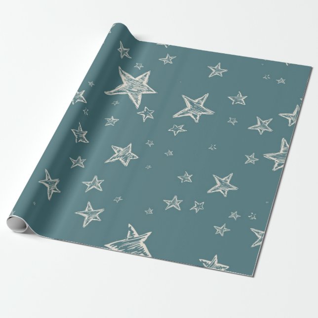 Sternmuster Geschenkpapier (Ungerollt)