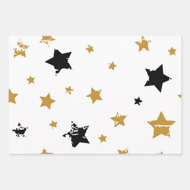 Sternmuster Geschenkpapier Set (Vorderseite)