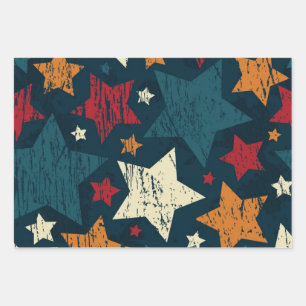 Sternmuster Geschenkpapier Set