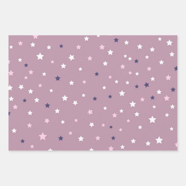Sternmuster Geschenkpapier Set (Vorderseite)