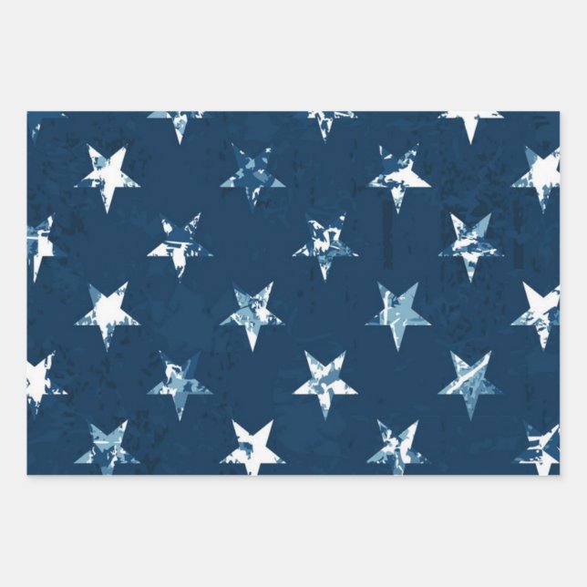 Sternmuster Geschenkpapier Set (Vorderseite)