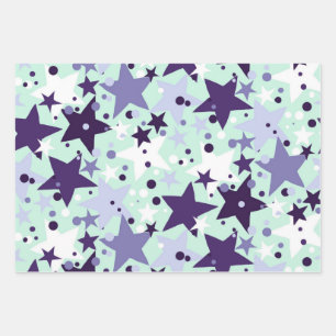 Sternmuster Geschenkpapier Set
