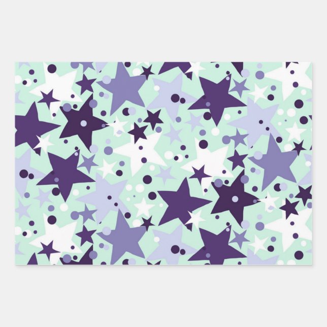 Sternmuster Geschenkpapier Set (Vorderseite)