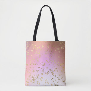 Sternmuster Pfirsich Lila Goldverlauf Tasche