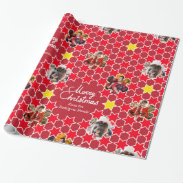 Sternmuster Schattierungen von Rotweihnachtsgebälk Geschenkpapier