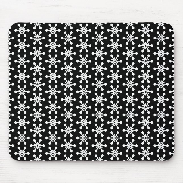 Sternmuster - Weiß auf Schwarz Mousepad (Vorne)