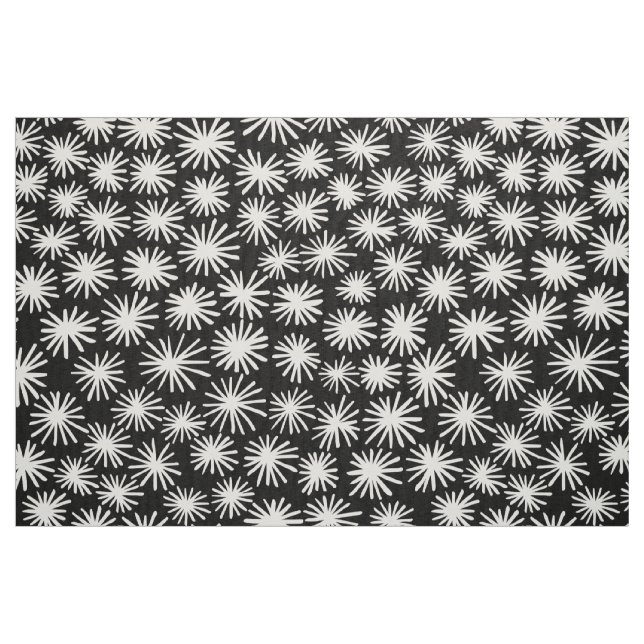 Sternmuster - Weiß auf Schwarz Stoff (Fat Quarter (45,7 x 55,9 cm))