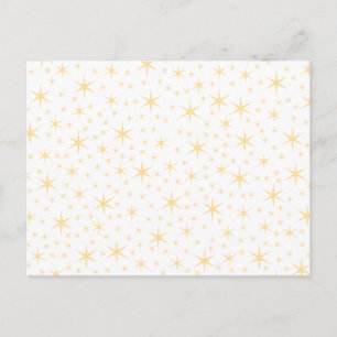 Sternmuster, weiß und nichtmetallisch goldene Farb Postkarte
