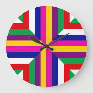 Sternquerschnitt - Magenta/Gelb-Ausgeglichen  Große Wanduhr