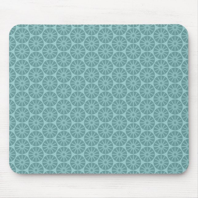 Sternrad-Muster - Farbtöne von blau-grün Mousepad (Vorne)