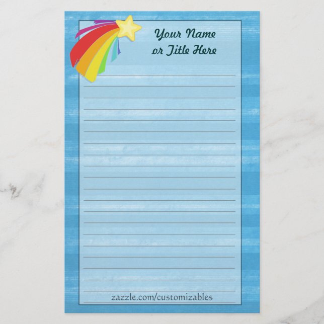 Sternschnuppen-Briefpapier Briefpapier (Vorderseite)