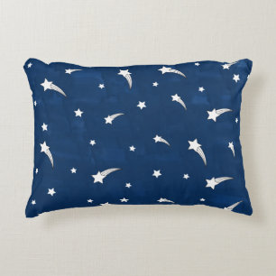 Sternschnuppen Navy Blau Aquarell Dekokissen