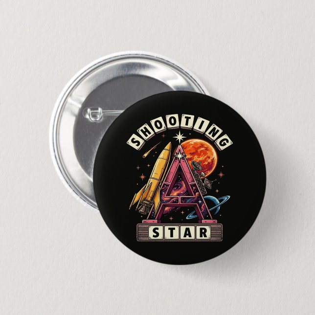 Sternschnuppen Weltraum Button (Vorne & Hinten)