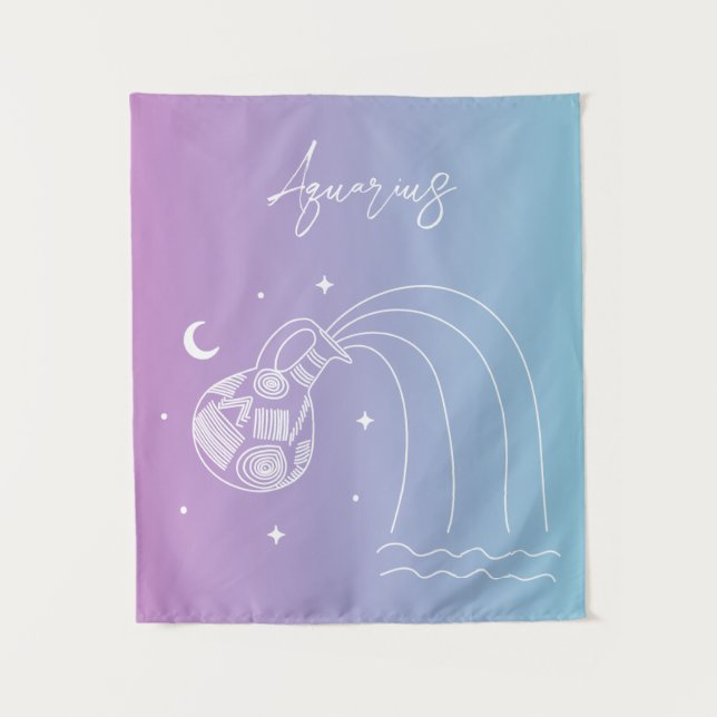Sternzeichen Aquarius zodiac Wandteppich (Vorderseite)