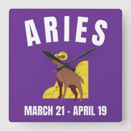 Sternzeichen Aries T - Shirt Quadratische Wanduhr