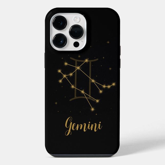 Sternzeichen-Etui | Zwillinge iPhone 14 Pro Max Hülle (Rückseite)