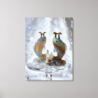 Sternzeichen Fische Glasskulpturen Leinwanddruck