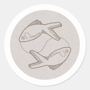 Sternzeichen Fische - Runder Aufkleber