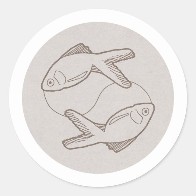 Sternzeichen Fische - Runder Aufkleber (Vorderseite)