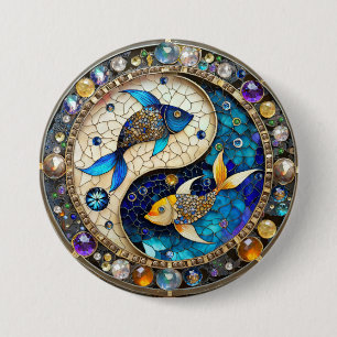 Sternzeichen - Fische Yin und Yang Button