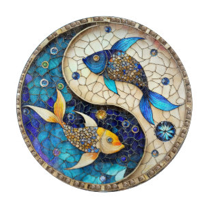 Sternzeichen - Fische Yin und Yang Schneidebrett