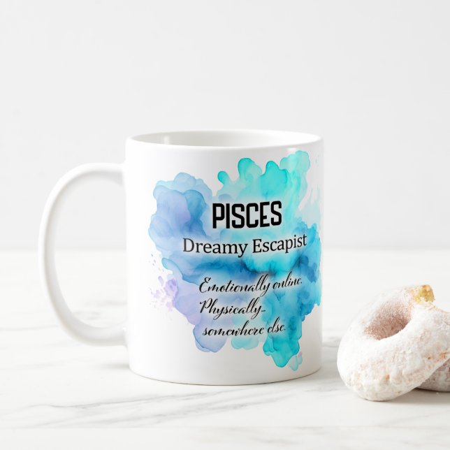 Sternzeichen Frauen, Fische Kaffeetasse (Mit Donut)