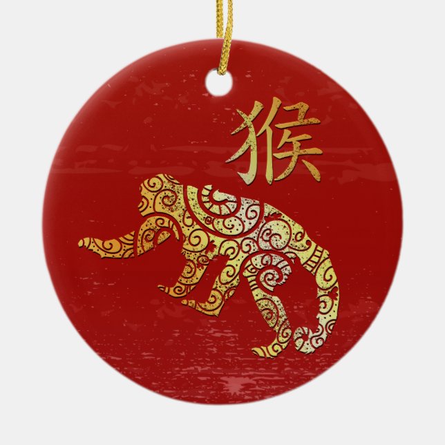 Sternzeichen für das Horoskop des Affen Keramik Ornament (Vorne)