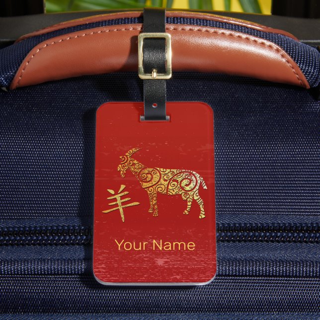 Sternzeichen für Ziege Chinesisches Horoskop Gepäckanhänger (Vorderseite Insitu 2)