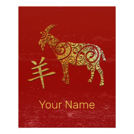 Sternzeichen für Ziege Chinesisches Horoskop Poster