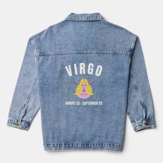 Sternzeichen Jungfrau Jeansjacke (Rückseite)