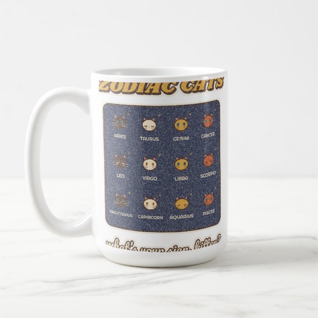 Sternzeichen Katzen Kaffeetasse (Links)