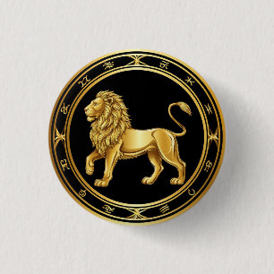 Sternzeichen Löwe Emblem Button