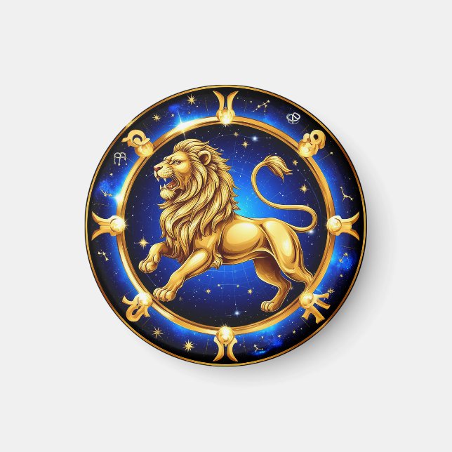 Sternzeichen Löwe Emblem Magnet (Vorne)