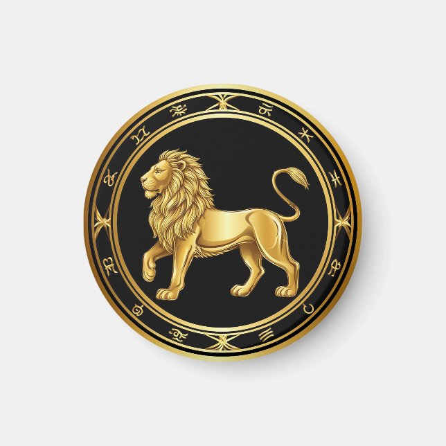 Sternzeichen Löwe Emblem Magnet (Vorne)