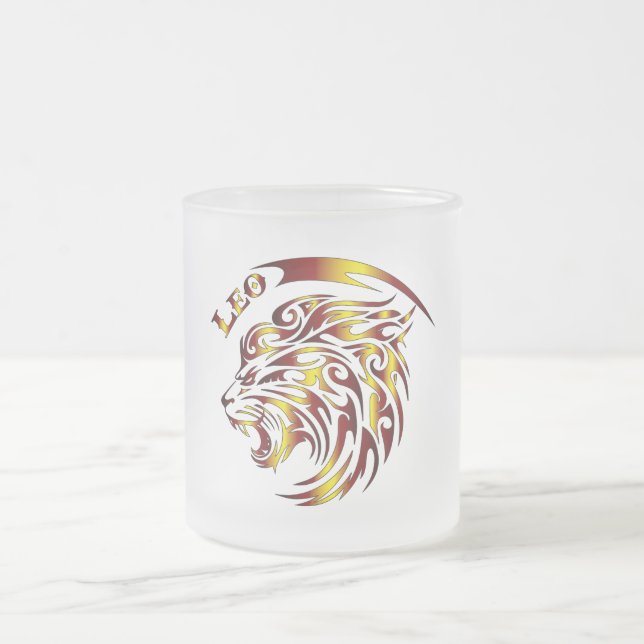 Sternzeichen Löwe Glasbecher Mattglastasse (Mittel)