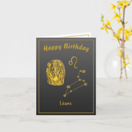 Sternzeichen Löwe, gold -  Karte