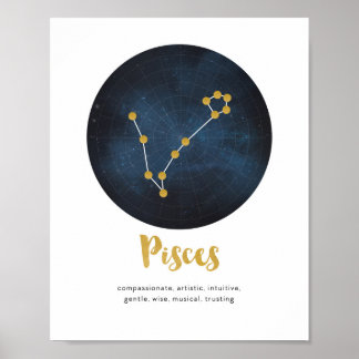 Sternzeichen "Pisces" Poster